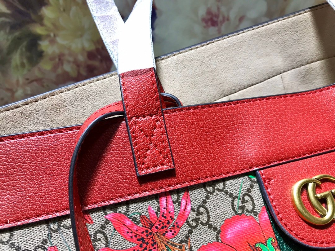 Gvc*1 Ophidia Gg Flora Medium Tote Red 44Cm