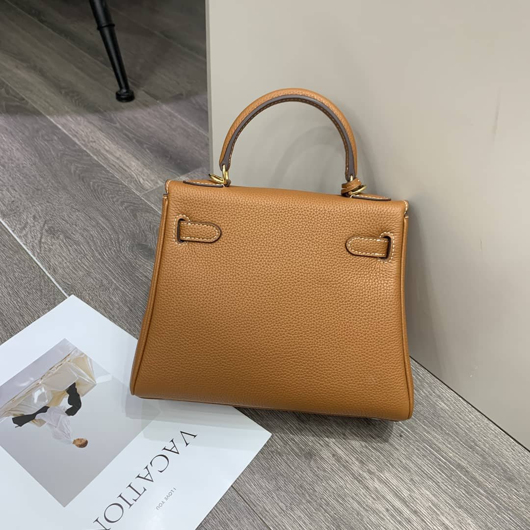 H**me5 Kelly 25Cm Brown Gold Hardware 25Cm